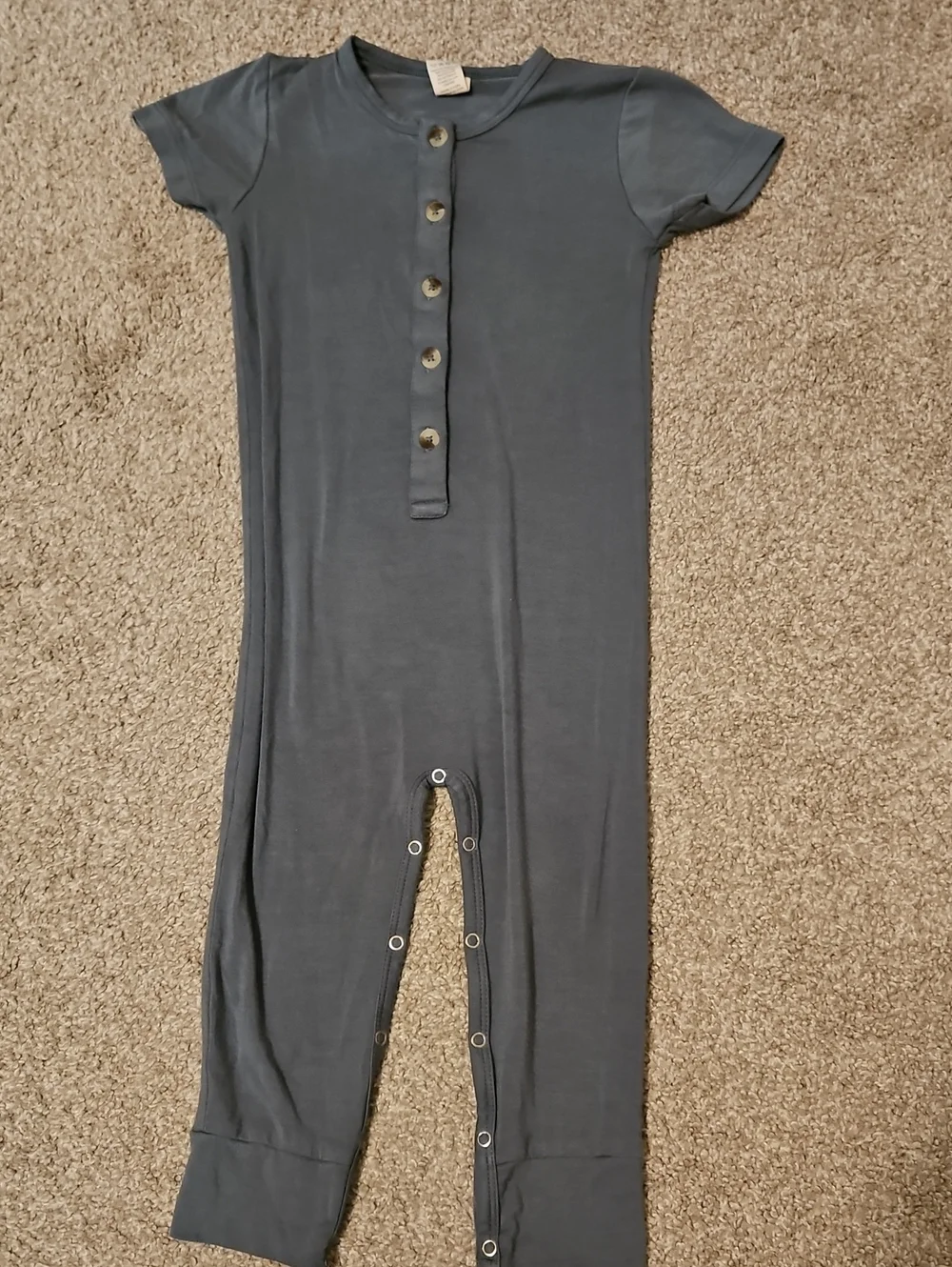 Kate Quinn 18-24M Bamboo Short Sleeve Romper Green Gray